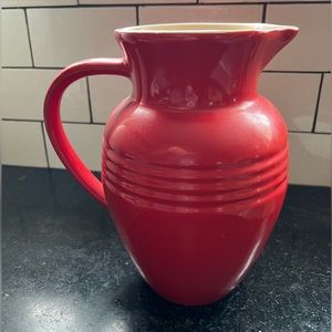 LeCrueset Pitcher- Red, 9”